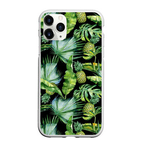 Чехол для iPhone 11 Pro Max матовый с принтом Ананасы в Кировске, Силикон |  | branches | fashion | flora | fruit | leaves | nature | palm trees | pineapples | style | tropical | youth | акварель | ананасы | ветки | графика | иллюстрация | картинка | листья | мода | молодежная | пальмы | природа | рисунок | стиль