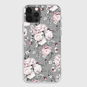 Чехол для iPhone 12 Pro Max с принтом Розовые розы в Кировске, Силикон |  | bouquet | f | flora | flowers | leaves | nature | ornament | patterns | petals | pink | roses | style | youth | букет | графика | иллюстрация | картинка | лепестки | листья | мода | молодежная | орнамент | природа | рисунок | розовые | розы | серый