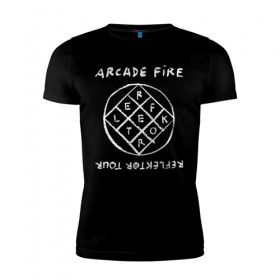 Мужская футболка премиум с принтом Arcade Fire в Кировске, 92% хлопок, 8% лайкра | приталенный силуэт, круглый вырез ворота, длина до линии бедра, короткий рукав | Тематика изображения на принте: 