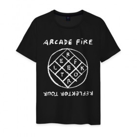 Мужская футболка хлопок с принтом Arcade Fire в Кировске, 100% хлопок | прямой крой, круглый вырез горловины, длина до линии бедер, слегка спущенное плечо. | 