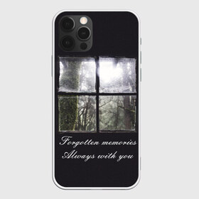 Чехол для iPhone 12 Pro Max с принтом Forgotten Memories в Кировске, Силикон |  | деревья | лес | мрачный | надпись | окно | старый | стекло