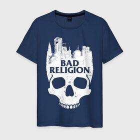 Мужская футболка хлопок с принтом Bad Religion в Кировске, 100% хлопок | прямой крой, круглый вырез горловины, длина до линии бедер, слегка спущенное плечо. | bad religion | hardcore | punk | группы | музыка | панк | панк рок | рок