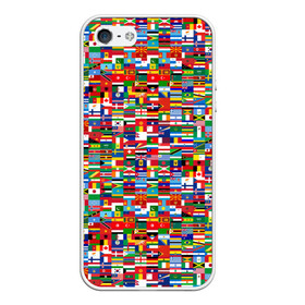 Чехол для iPhone 5/5S матовый с принтом ФЛАГИ в Кировске, Силикон | Область печати: задняя сторона чехла, без боковых панелей | pattern | материки | мир | паттерн | страны | текстура | флаги | флаги мира | флажки