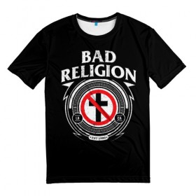 Мужская футболка 3D с принтом Bad Religion в Кировске, 100% полиэфир | прямой крой, круглый вырез горловины, длина до линии бедер | bad religion | hardcore | punk | группы | музыка | панк | панк рок | рок