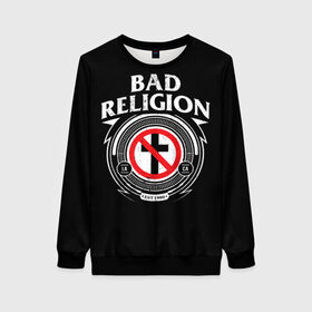 Женский свитшот 3D с принтом Bad Religion в Кировске, 100% полиэстер с мягким внутренним слоем | круглый вырез горловины, мягкая резинка на манжетах и поясе, свободная посадка по фигуре | bad religion | hardcore | punk | группы | музыка | панк | панк рок | рок