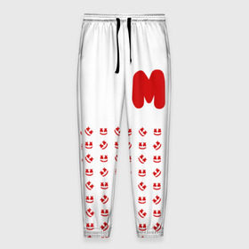 Мужские брюки 3D с принтом MARSHMELLO в Кировске, 100% полиэстер | манжеты по низу, эластичный пояс регулируется шнурком, по бокам два кармана без застежек, внутренняя часть кармана из мелкой сетки | marsh | marshmallow | marshmello | marshmelo | mello | music | smile | диджей | лого | маршмеллов | маршмеллоу | маршмеллу | маршмело | маршмелов | маршмелоу | музыка | музыкант | рожица | трэп | улыбка | хаус