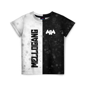Детская футболка 3D с принтом MELLOGANG в Кировске, 100% гипоаллергенный полиэфир | прямой крой, круглый вырез горловины, длина до линии бедер, чуть спущенное плечо, ткань немного тянется | gang | marsh | marshmallow | marshmello | marshmelo | mello | mellogang | music | диджей | лого | маршмеллов | маршмеллоу | маршмеллу | маршмело | маршмелов | маршмелоу | музыка | музыкант | трэп | улыбка | хаус