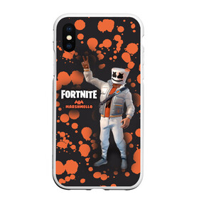 Чехол для iPhone XS Max матовый с принтом Fortnite Marshmello в Кировске, Силикон | Область печати: задняя сторона чехла, без боковых панелей | fortnite | marshmallow | save | the | world | битва | борьба | зомби | королевская | маршмэллоу | стратегия | фортнайт