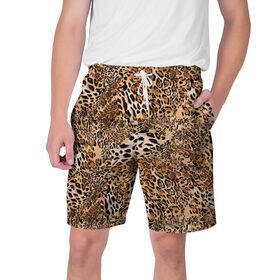Мужские шорты 3D с принтом Леопард в Кировске,  полиэстер 100% | прямой крой, два кармана без застежек по бокам. Мягкая трикотажная резинка на поясе, внутри которой широкие завязки. Длина чуть выше колен | camouflage | cat | disguise | fashion | illustration | jungle | leopard | predator | skin | spots | style | wild | youth | графика | джунгли | дикий | иллюстрация | камуфляж | картинка | кошка | леопард | маскировка | мода | молодежная | пятна | рисунок |