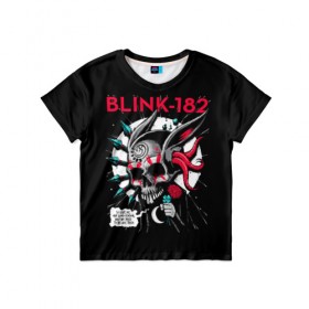 Детская футболка 3D с принтом Blink 182 в Кировске, 100% гипоаллергенный полиэфир | прямой крой, круглый вырез горловины, длина до линии бедер, чуть спущенное плечо, ткань немного тянется | Тематика изображения на принте: punk | группы | кролик | музыка | панк