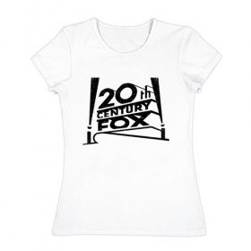 Женская футболка хлопок с принтом 20th Century Fox в Кировске, 100% хлопок | прямой крой, круглый вырез горловины, длина до линии бедер, слегка спущенное плечо | 