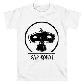 Мужская футболка хлопок с принтом BAD ROBOT в Кировске, 100% хлопок | прямой крой, круглый вырез горловины, длина до линии бедер, слегка спущенное плечо. | bad robot | lost | бэд робот | дж. дж. абрамс | лост | остаться в живых