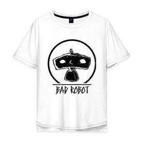 Мужская футболка хлопок Oversize с принтом BAD ROBOT в Кировске, 100% хлопок | свободный крой, круглый ворот, “спинка” длиннее передней части | Тематика изображения на принте: bad robot | lost | бэд робот | дж. дж. абрамс | лост | остаться в живых