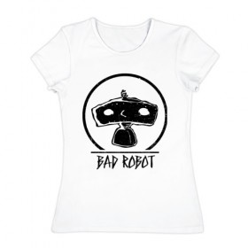 Женская футболка хлопок с принтом BAD ROBOT в Кировске, 100% хлопок | прямой крой, круглый вырез горловины, длина до линии бедер, слегка спущенное плечо | bad robot | lost | бэд робот | дж. дж. абрамс | лост | остаться в живых