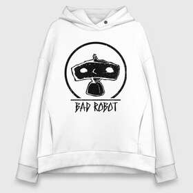 Женское худи Oversize хлопок с принтом BAD ROBOT в Кировске, френч-терри — 70% хлопок, 30% полиэстер. Мягкий теплый начес внутри —100% хлопок | боковые карманы, эластичные манжеты и нижняя кромка, капюшон на магнитной кнопке | bad robot | lost | бэд робот | дж. дж. абрамс | лост | остаться в живых