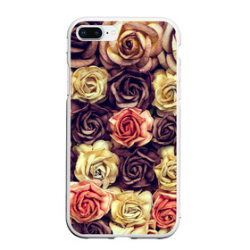 Чехол для iPhone 7Plus/8 Plus матовый с принтом Шоколадные розы в Кировске, Силикон | Область печати: задняя сторона чехла, без боковых панелей | бабушке | девочке | девушке | дочке | желтые цветы | женщине | маме | подруге | природа | розовые цветы | розы | сестре | теще | тюльпаны | цветы
