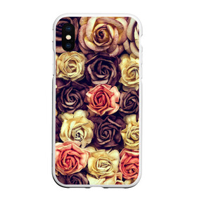 Чехол для iPhone XS Max матовый с принтом Шоколадные розы в Кировске, Силикон | Область печати: задняя сторона чехла, без боковых панелей | бабушке | девочке | девушке | дочке | желтые цветы | женщине | маме | подруге | природа | розовые цветы | розы | сестре | теще | тюльпаны | цветы