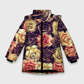 Зимняя куртка для девочек 3D с принтом Шоколадные розы в Кировске, ткань верха — 100% полиэстер; подклад — 100% полиэстер, утеплитель — 100% полиэстер. | длина ниже бедра, удлиненная спинка, воротник стойка и отстегивающийся капюшон. Есть боковые карманы с листочкой на кнопках, утяжки по низу изделия и внутренний карман на молнии. 

Предусмотрены светоотражающий принт на спинке, радужный светоотражающий элемент на пуллере молнии и на резинке для утяжки. | бабушке | девочке | девушке | дочке | желтые цветы | женщине | маме | подруге | природа | розовые цветы | розы | сестре | теще | тюльпаны | цветы
