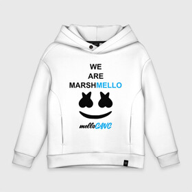 Детское худи Oversize хлопок с принтом Marshmello (MELLOGANG)  в Кировске, френч-терри — 70% хлопок, 30% полиэстер. Мягкий теплый начес внутри —100% хлопок | боковые карманы, эластичные манжеты и нижняя кромка, капюшон на магнитной кнопке | christopher comstock | dj | marshmello | mellogang | music | диджей | клубная музыка | клубняк | крис комсток | логотип | маршмеллоу | музыка