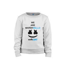 Детский свитшот хлопок с принтом Marshmello (MELLOGANG) в Кировске, 100% хлопок | круглый вырез горловины, эластичные манжеты, пояс и воротник | christopher comstock | dj | marshmello | mellogang | music | диджей | клубная музыка | клубняк | крис комсток | логотип | маршмеллоу | музыка