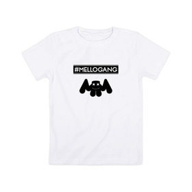 Детская футболка хлопок с принтом MELLOGANG (MARSHMELLO) в Кировске, 100% хлопок | круглый вырез горловины, полуприлегающий силуэт, длина до линии бедер | 