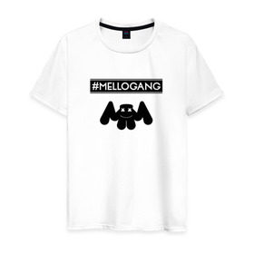 Мужская футболка хлопок с принтом MELLOGANG (MARSHMELLO) в Кировске, 100% хлопок | прямой крой, круглый вырез горловины, длина до линии бедер, слегка спущенное плечо. | Тематика изображения на принте: 