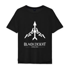 Мужская футболка хлопок Oversize с принтом BLACK DESERT в Кировске, 100% хлопок | свободный крой, круглый ворот, “спинка” длиннее передней части | Тематика изображения на принте: 