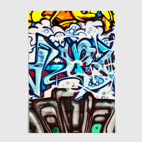 Постер с принтом Graffiti в Кировске, 100% бумага
 | бумага, плотность 150 мг. Матовая, но за счет высокого коэффициента гладкости имеет небольшой блеск и дает на свету блики, но в отличии от глянцевой бумаги не покрыта лаком | grafity | paint | street art | urban | город | граффити | искусство | кирпичи | краски | рисунки | стена | улицы | уличное искусство