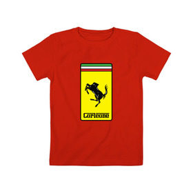 Детская футболка хлопок с принтом Corleone Ferrari в Кировске, 100% хлопок | круглый вырез горловины, полуприлегающий силуэт, длина до линии бедер | 