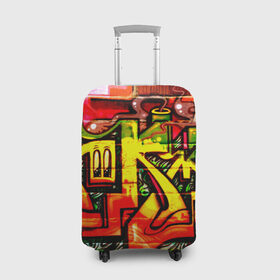 Чехол для чемодана 3D с принтом Граффити в Кировске, 86% полиэфир, 14% спандекс | двустороннее нанесение принта, прорези для ручек и колес | grafity | paint | street art | urban | город | граффити | искусство | кирпичи | краски | рисунки | стена | улицы | уличное искусство