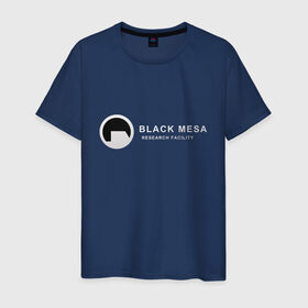 Мужская футболка хлопок с принтом Black mesa logo в Кировске, 100% хлопок | прямой крой, круглый вырез горловины, длина до линии бедер, слегка спущенное плечо. | black mesa | black mesa logo | research facility