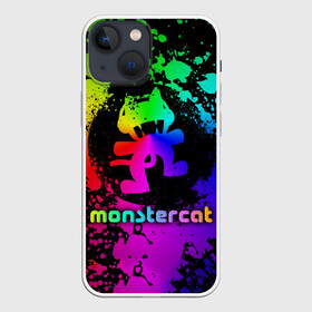 Чехол для iPhone 13 mini с принтом Monstercat в Кировске,  |  | monstercat | клуб | клубная музыка | кот | котенок | кошка | лейбл | монстар | монстар кет | монстер | музыка | танцевальная музыка | электронная | электронная музыка