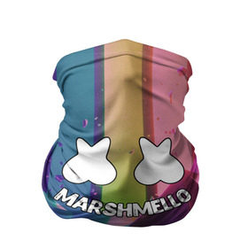 Бандана-труба 3D с принтом Marshmello MUSIC в Кировске, 100% полиэстер, ткань с особыми свойствами — Activecool | плотность 150‒180 г/м2; хорошо тянется, но сохраняет форму | 