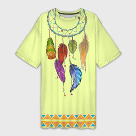 Платье-футболка 3D с принтом индейское платье в Кировске,  |  | ethno | indians | native american | ttibal | америка | индейцы | ловец снов | перья | трибал | узор. орнамент | этника
