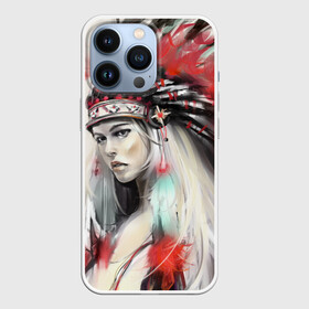 Чехол для iPhone 13 Pro с принтом Индейская девушка в Кировске,  |  | африка | индейцы | куп | перо | перья | этно