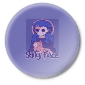 Значок с принтом Sally Face в Кировске,  металл | круглая форма, металлическая застежка в виде булавки | 