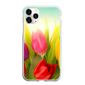 Чехол для iPhone 11 Pro матовый с принтом Тюльпаны в Кировске, Силикон |  | бабушке | девочке | девушке | дочке | желтые цветы | женщине | маме | подруге | природа | розовые цветы | розы | сестре | теще | тюльпаны | цветы