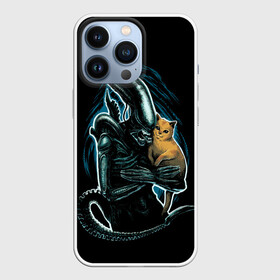 Чехол для iPhone 13 Pro с принтом Чужой и котик в Кировске,  |  | alien | aliens | xenomorph | кот | котик | ксеноморф | монстры | ужасы | чужие | чужой | чужой и котик | чужой с котиком