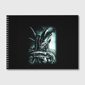 Альбом для рисования с принтом Чужой в Кировске, 100% бумага
 | матовая бумага, плотность 200 мг. | alien | aliens | xenomorph | ксеноморф | монстры | ужасы | чужие | чужой