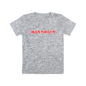 Детская футболка хлопок с принтом Iron Maiden в Кировске, 100% хлопок | круглый вырез горловины, полуприлегающий силуэт, длина до линии бедер | Тематика изображения на принте: heavy metal | iron maiden | metal | music