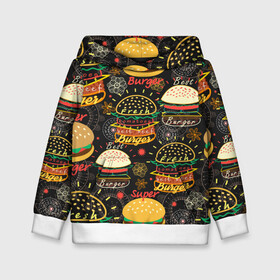 Детская толстовка 3D с принтом Гамбургеры в Кировске, 100% полиэстер | двухслойный капюшон со шнурком для регулировки, мягкие манжеты на рукавах и по низу толстовки, спереди карман-кенгуру с мягким внутренним слоем | hamburgers | sandwic | булочка | бутерброды | быстрая | гамбургер | гамбургеры | геометрический | графика | еда | зелень | иллюстрация | картинка | кунжут | мода | мясо | надпись | орнамент | рисунок | свежий