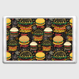 Магнит 45*70 с принтом Гамбургеры в Кировске, Пластик | Размер: 78*52 мм; Размер печати: 70*45 | hamburgers | sandwic | булочка | бутерброды | быстрая | гамбургер | гамбургеры | геометрический | графика | еда | зелень | иллюстрация | картинка | кунжут | мода | мясо | надпись | орнамент | рисунок | свежий