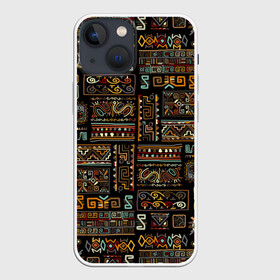 Чехол для iPhone 13 mini с принтом Этнический орнамент в Кировске,  |  | abstraction | art | bla | carpet | ethnic | grid | ornament | pattern | абстракция | геометрический | графика | знаки | иллюстрация | искусство | картинка | ковёр | мода | образы | орнамент | рисунок | сетка | символы | солнце