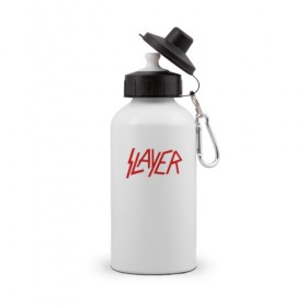 Бутылка спортивная с принтом Slayer в Кировске, металл | емкость — 500 мл, в комплекте две пластиковые крышки и карабин для крепления | slayer | thrash