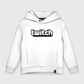 Детское худи Oversize хлопок с принтом Twitch в Кировске, френч-терри — 70% хлопок, 30% полиэстер. Мягкий теплый начес внутри —100% хлопок | боковые карманы, эластичные манжеты и нижняя кромка, капюшон на магнитной кнопке | game | gamer | logo | twitch | twitties | игры | логотип | стрим | твитч