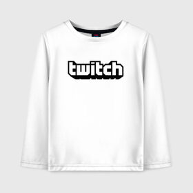 Детский лонгслив хлопок с принтом Twitch в Кировске, 100% хлопок | круглый вырез горловины, полуприлегающий силуэт, длина до линии бедер | game | gamer | logo | twitch | twitties | игры | логотип | стрим | твитч