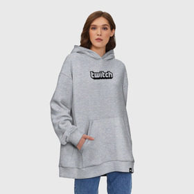 Худи SuperOversize хлопок с принтом Twitch в Кировске, 70% хлопок, 30% полиэстер, мягкий начес внутри | карман-кенгуру, эластичная резинка на манжетах и по нижней кромке, двухслойный капюшон
 | game | gamer | logo | twitch | twitties | игры | логотип | стрим | твитч