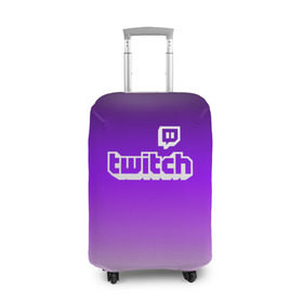 Чехол для чемодана 3D с принтом Twitch в Кировске, 86% полиэфир, 14% спандекс | двустороннее нанесение принта, прорези для ручек и колес | game | gamer | logo | twitch | twitties | градиент | игры | логотип | стрим | твитч