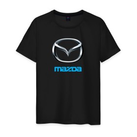 Мужская футболка хлопок с принтом MAZDA в Кировске, 100% хлопок | прямой крой, круглый вырез горловины, длина до линии бедер, слегка спущенное плечо. | auto | mazda | sport | авто | автомобиль | автомобильные | бренд | мазда | марка | машины | спорт