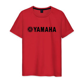 Мужская футболка хлопок с принтом YAMAHA в Кировске, 100% хлопок | прямой крой, круглый вырез горловины, длина до линии бедер, слегка спущенное плечо. | bike | moto | motorcycle | r1 | r6 | yamaha | байк | мото | мотоциклы | ямаха